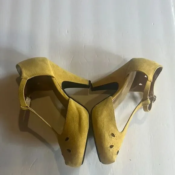 North Elegant Yellow Women's hells w cutout design retro style MCDD1-6 style - Picture 3 of 10